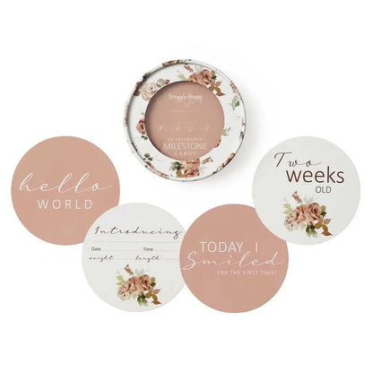 Rosebud &amp; Pink Sand  Reversible Milestone Cards