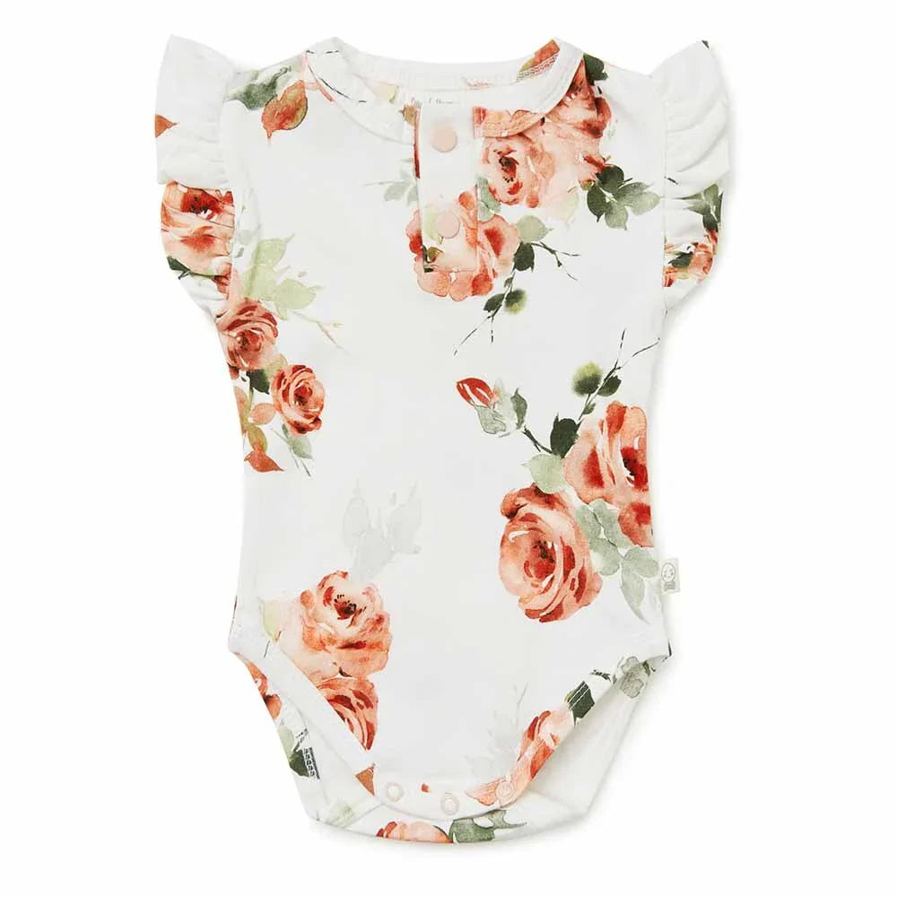Rosebud Short Sleeve Organic Bodysuit