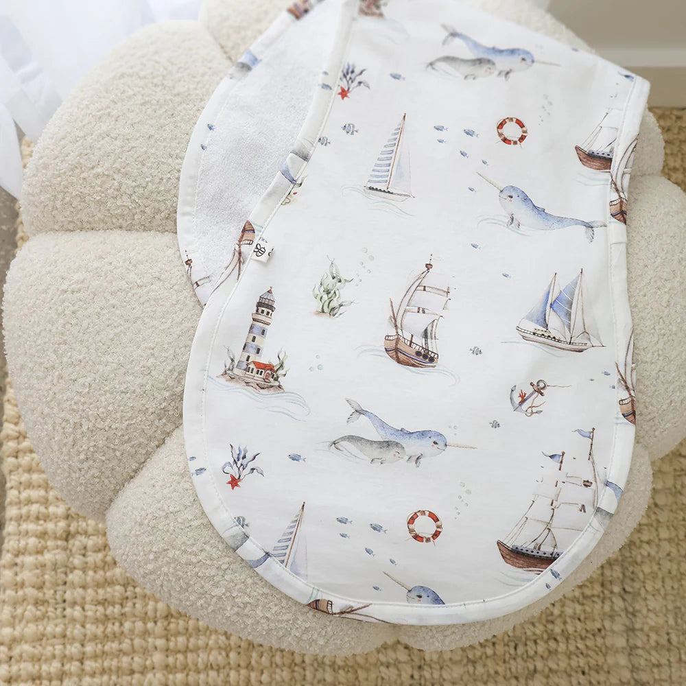 Set Sail Organic Cotton Burp Cloth