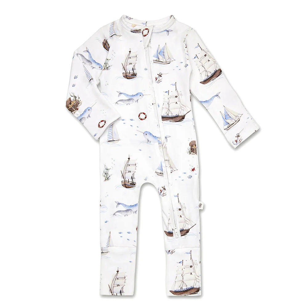 Set Sail Organic Snugglesuit Convertible Romper