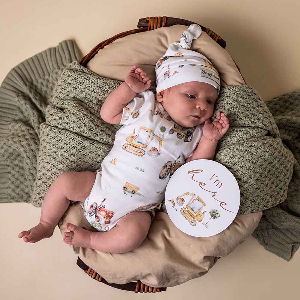 Diggers &amp; Tractors Short Sleeve Organic Bodysuit