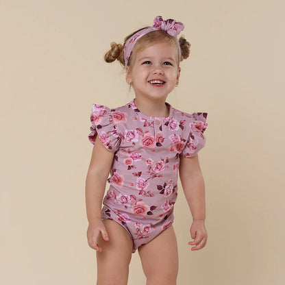 Blossom Short Sleeve Organic Bodysuit with Frill