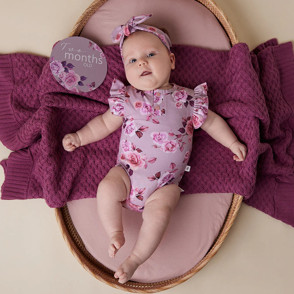 Blossom Short Sleeve Organic Bodysuit with Frill