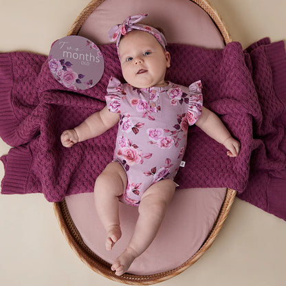 Blossom Short Sleeve Organic Bodysuit with Frill