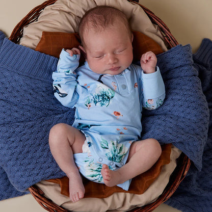Blue Ocean Long Sleeve Organic Bodysuit
