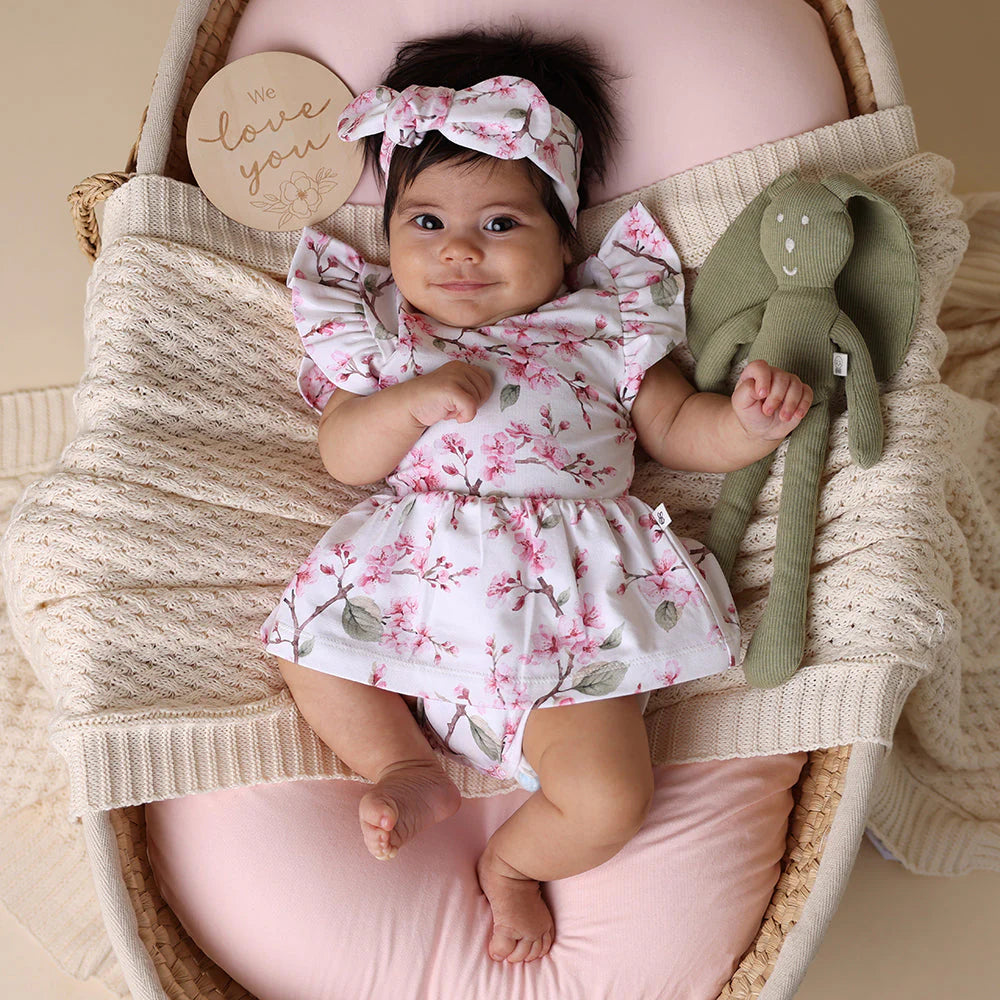 Cherry Blossom Short Sleeve Organic Dress