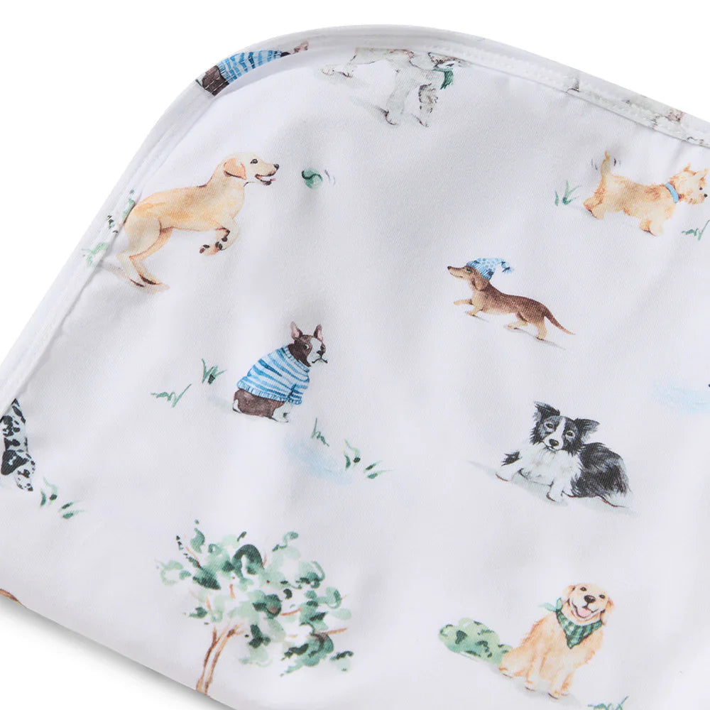 Dog Park Organic Jersey Wrap &amp; Beanie Set