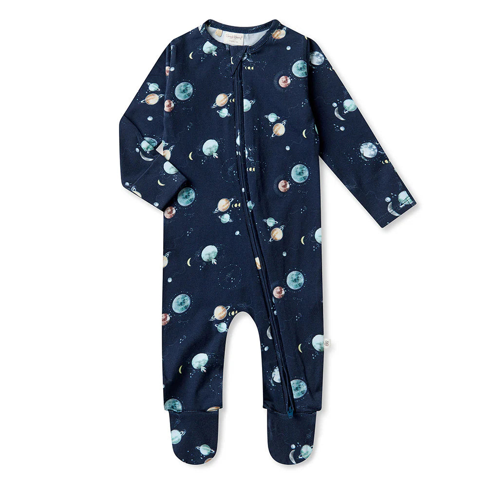 Milky Way Organic Snuggle Sleepsuit Zip Footie