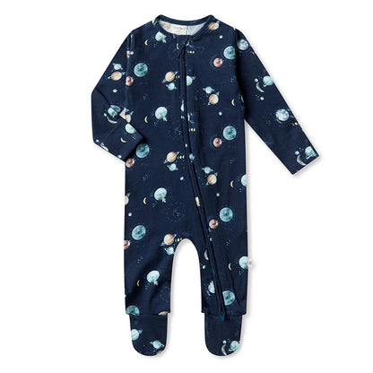 Milky Way Organic Snuggle Sleepsuit Zip Footie