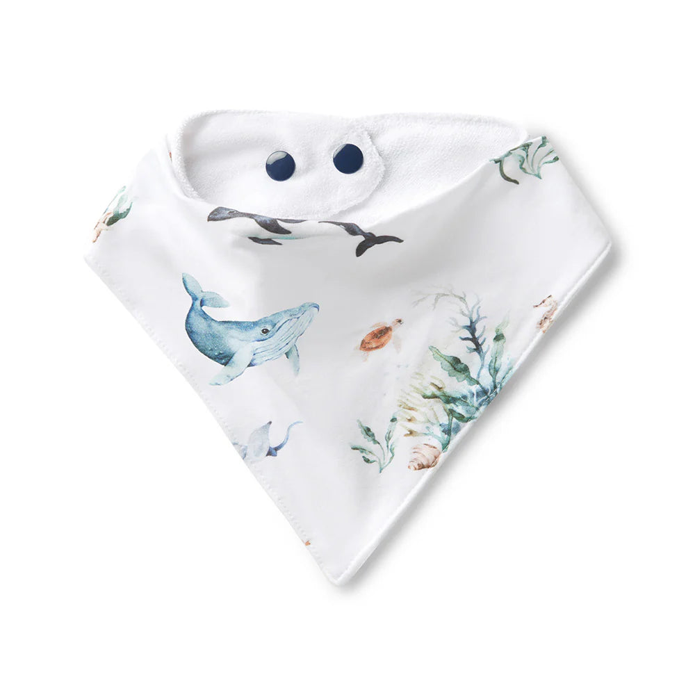 Ocean White Organic Dribble Bib