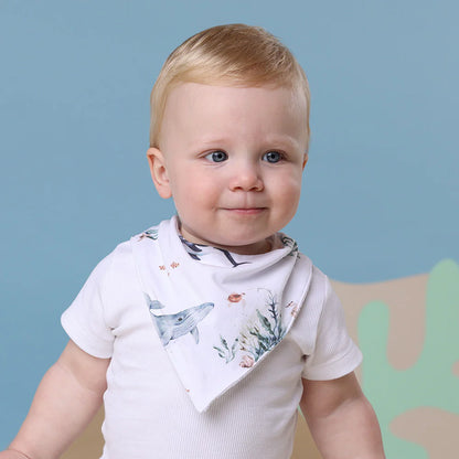 Ocean White Organic Dribble Bib