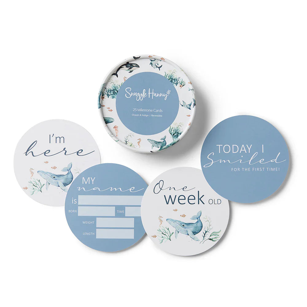 Ocean &amp; Indigo Reversible Milestone Cards