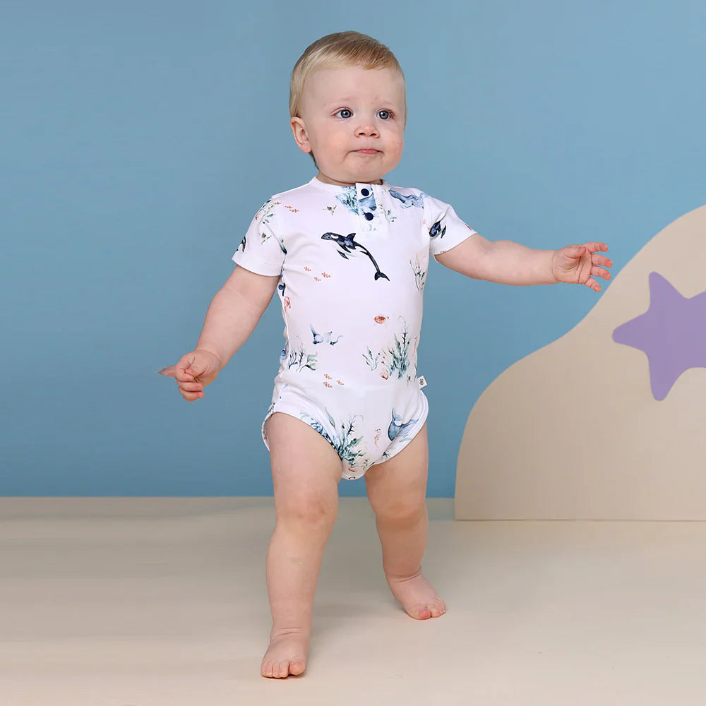 Ocean Short Sleeve Organic Bodysuit