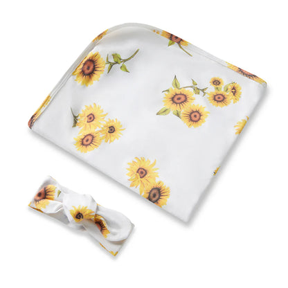 Sunflower Organic Jersey Wrap &amp; Topknot Set