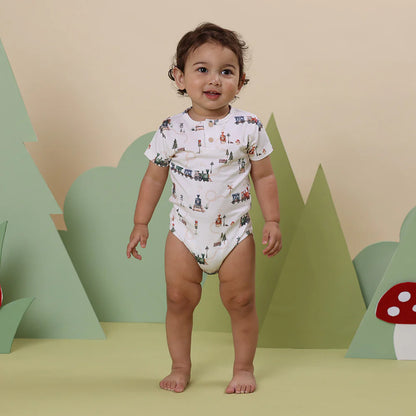 Trains Short Sleeve Organic Bodysuit