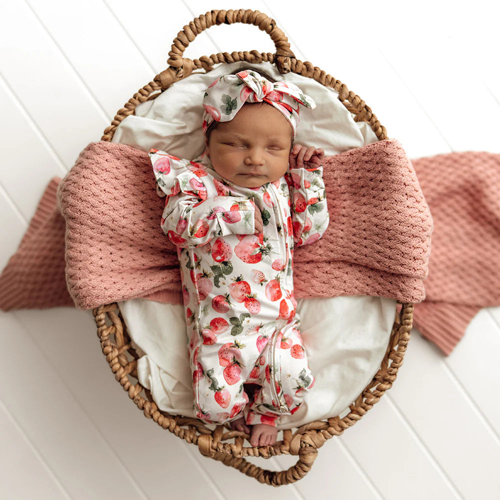 Strawberry Organic Snugglesuit Convertible Romper