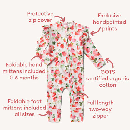Strawberry Organic Snugglesuit Convertible Romper