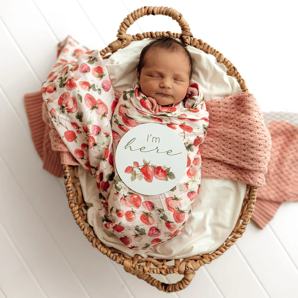 Strawberry &amp; Moss Reversible Milestone Cards