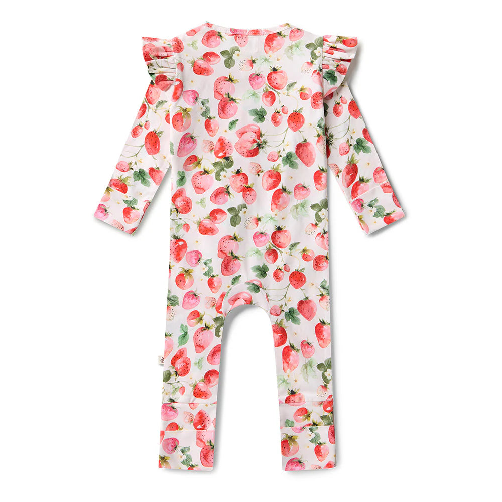 Strawberry Organic Snugglesuit Convertible Romper