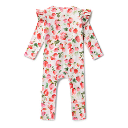 Strawberry Organic Snugglesuit Convertible Romper