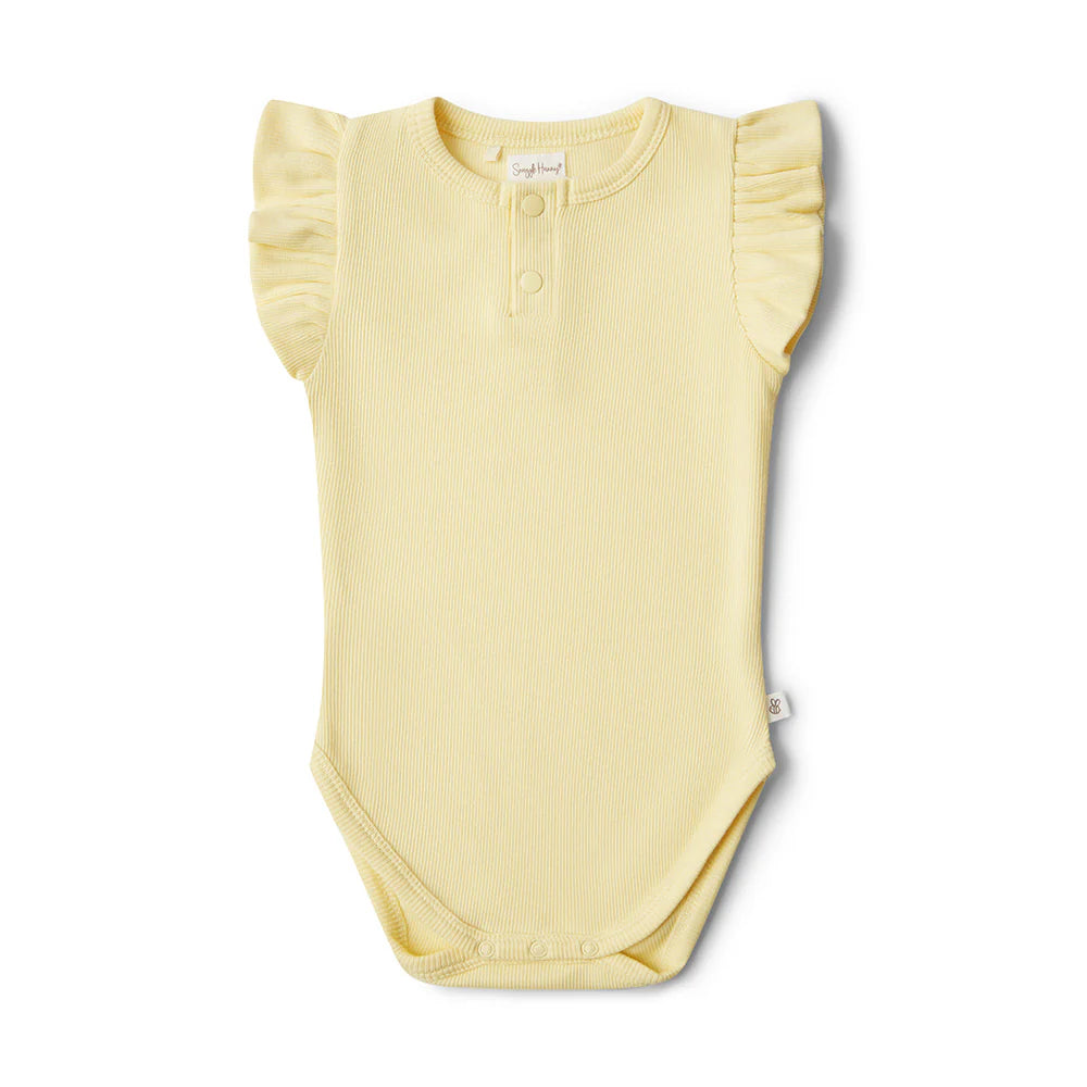 Sunlight Short Sleeve Organic Bodysuit with Frill