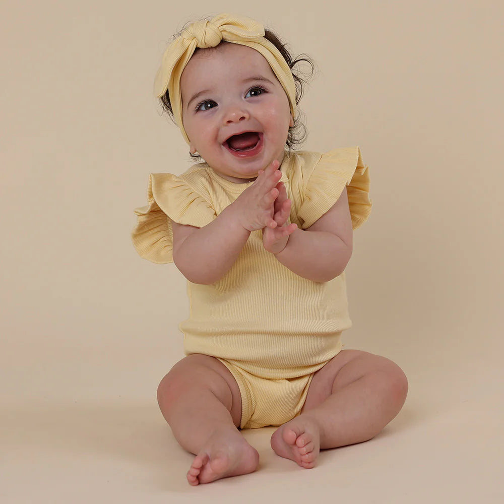 Sunlight Short Sleeve Organic Bodysuit with Frill