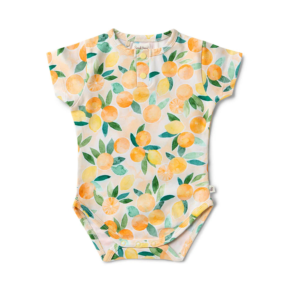 Sunny Citrus Short Sleeve Organic Bodysuit