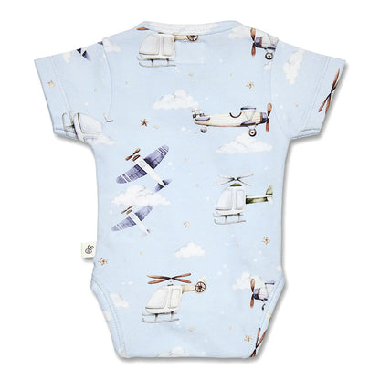 Taking Flight Short Sleeve Organic Kimono Bodysuit