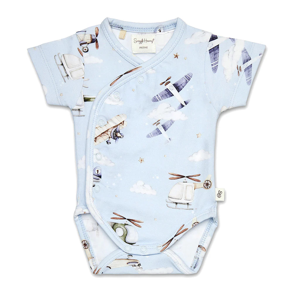 Taking Flight Short Sleeve Organic Kimono Bodysuit
