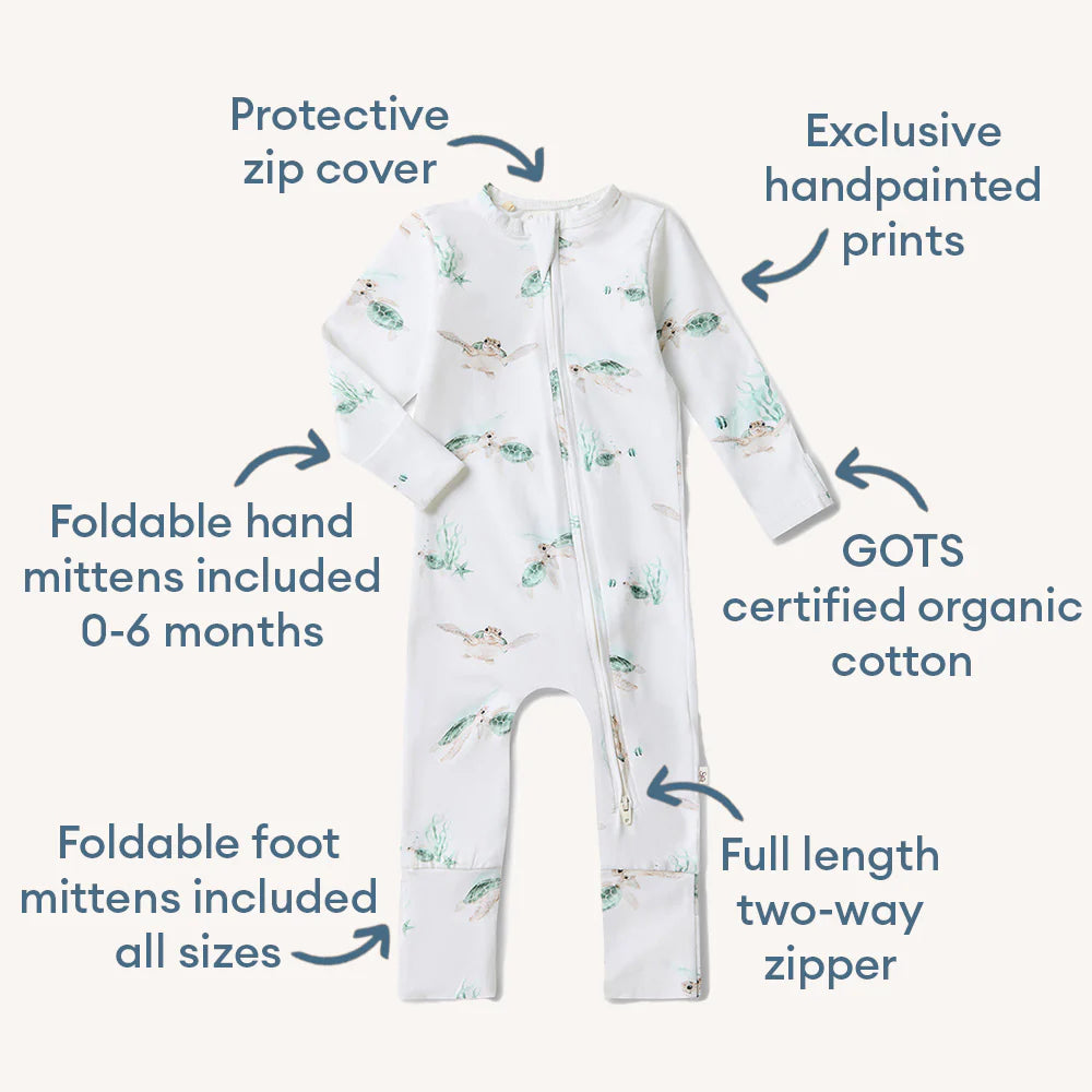 Turtle Organic Snugglesuit Convertible Romper