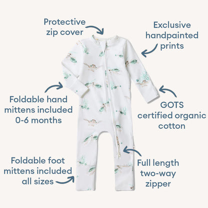 Turtle Organic Snugglesuit Convertible Romper