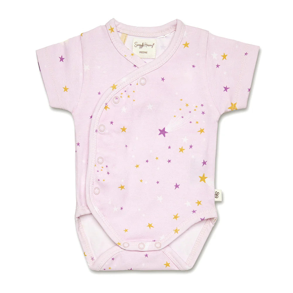 Twinkle Short Sleeve Organic Kimono Bodysuit