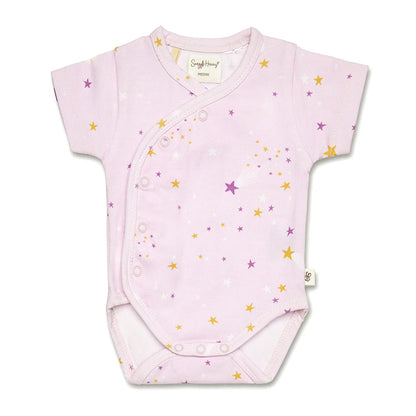 Twinkle Short Sleeve Organic Kimono Bodysuit