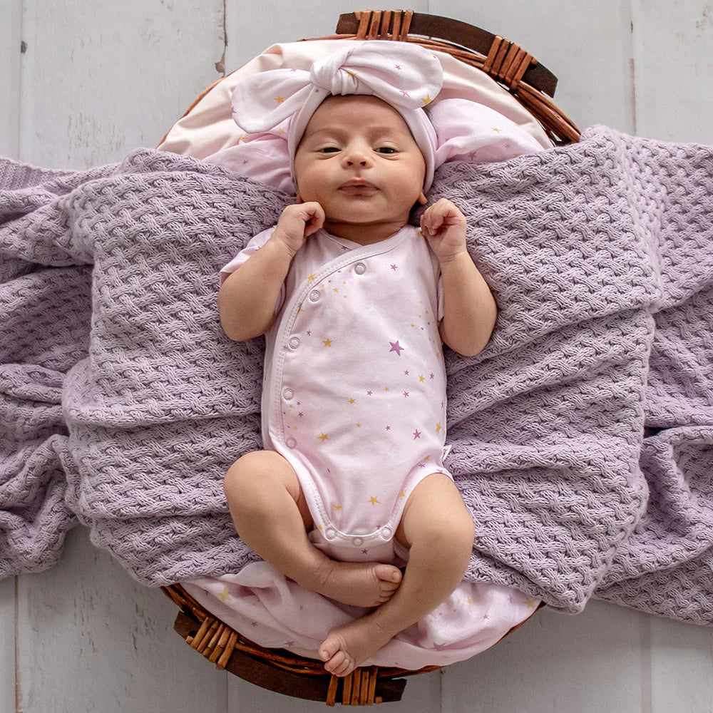Twinkle Short Sleeve Organic Kimono Bodysuit