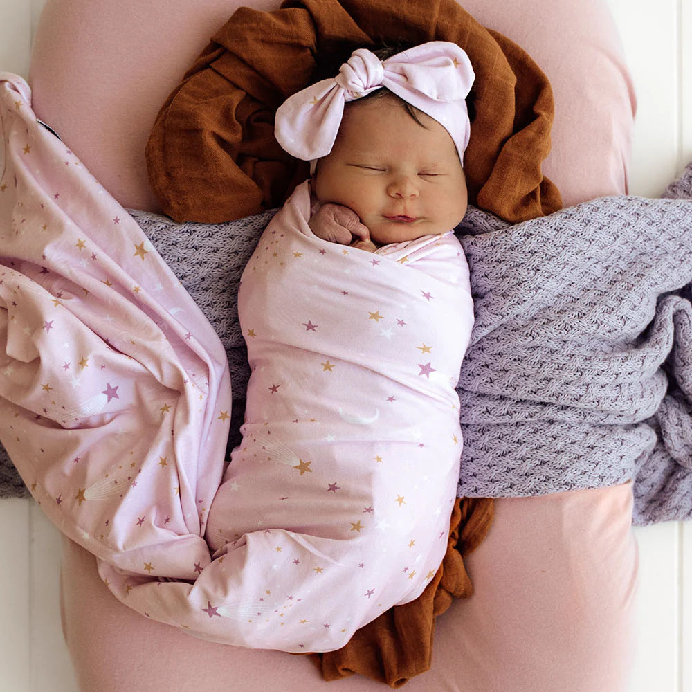 Twinkle Organic Jersey Wrap & Topknot Set