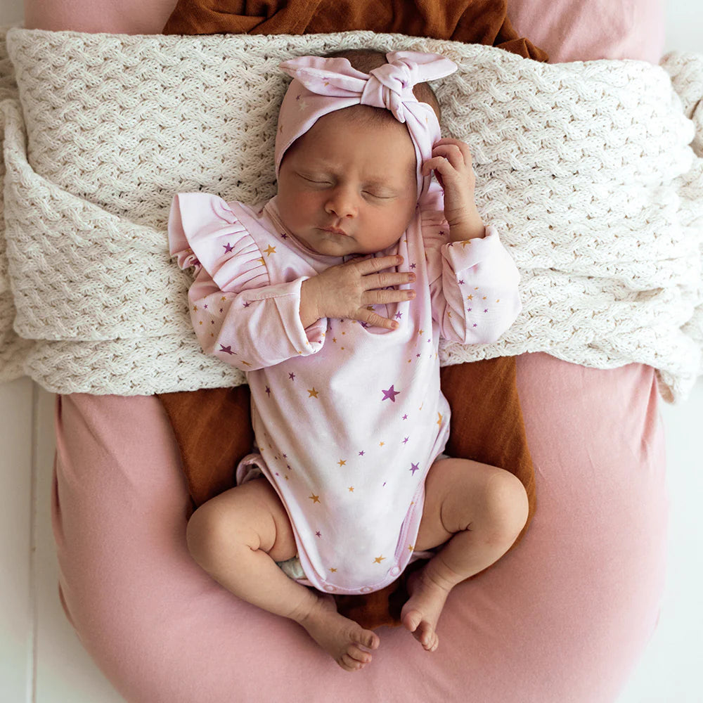 Twinkle Long Sleeve Organic Bodysuit with Frill