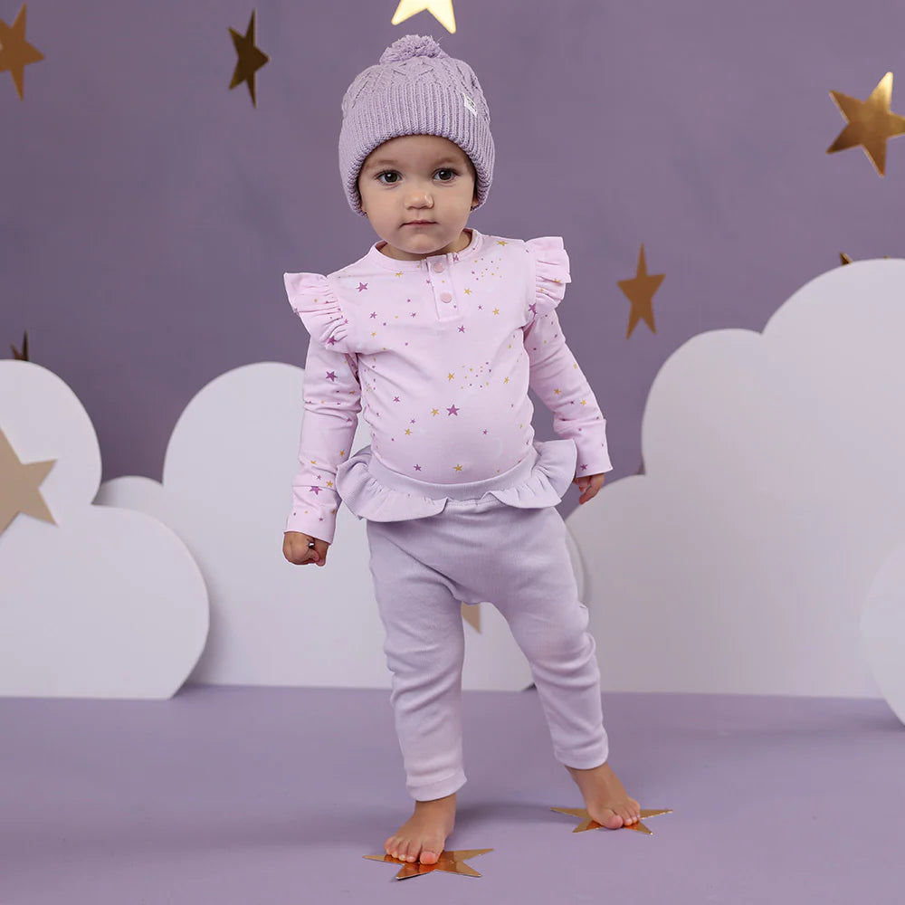 Twinkle Long Sleeve Organic Bodysuit with Frill