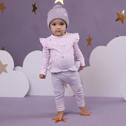Twinkle Long Sleeve Organic Bodysuit with Frill