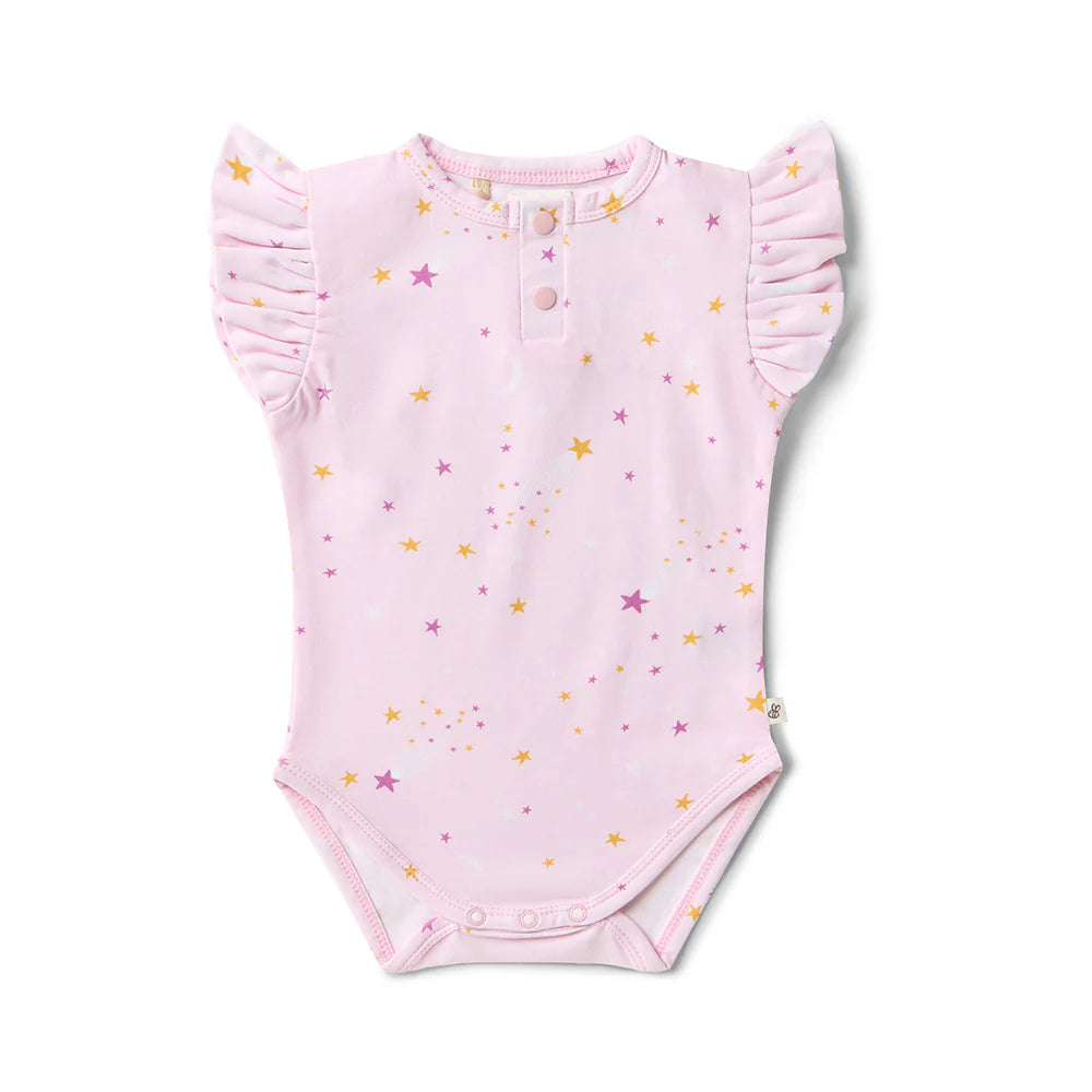 Twinkle Short Sleeve Organic Bodysuit with Frill
