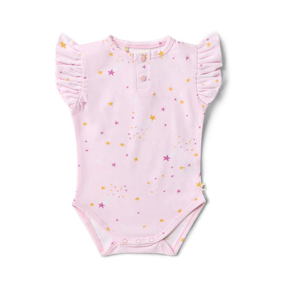 Twinkle Short Sleeve Organic Bodysuit with Frill