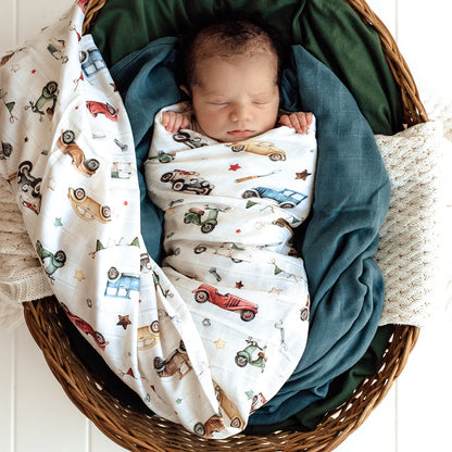 Vintage Cars Organic Muslin Wrap